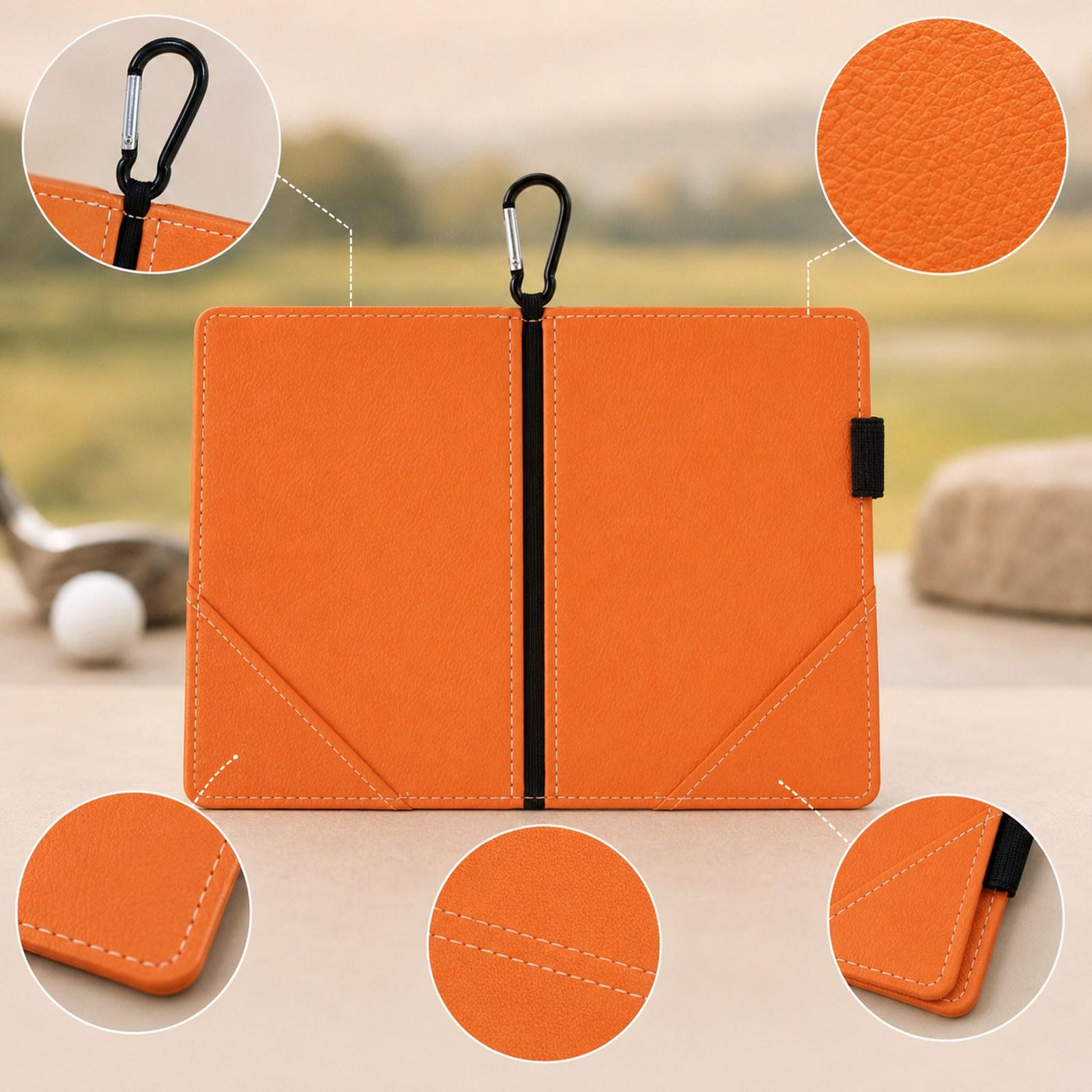 Golf Yardage Equipment - Golfing Portable Lightweight PU Leather Scorecard