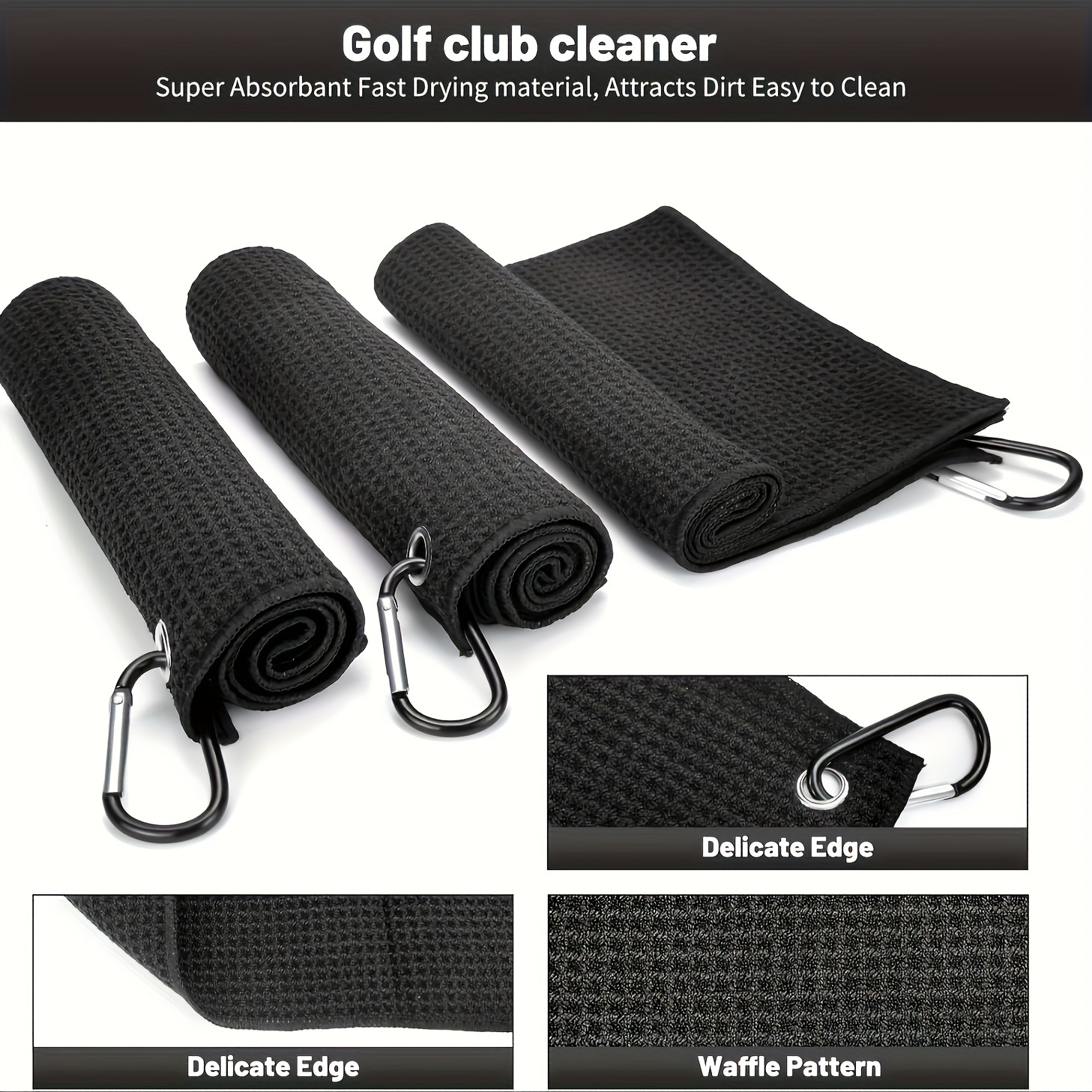 3pcs Golf Towels, 30cm*30cm,11 - Golf Towel Waffle incelemesi ve fiyatı