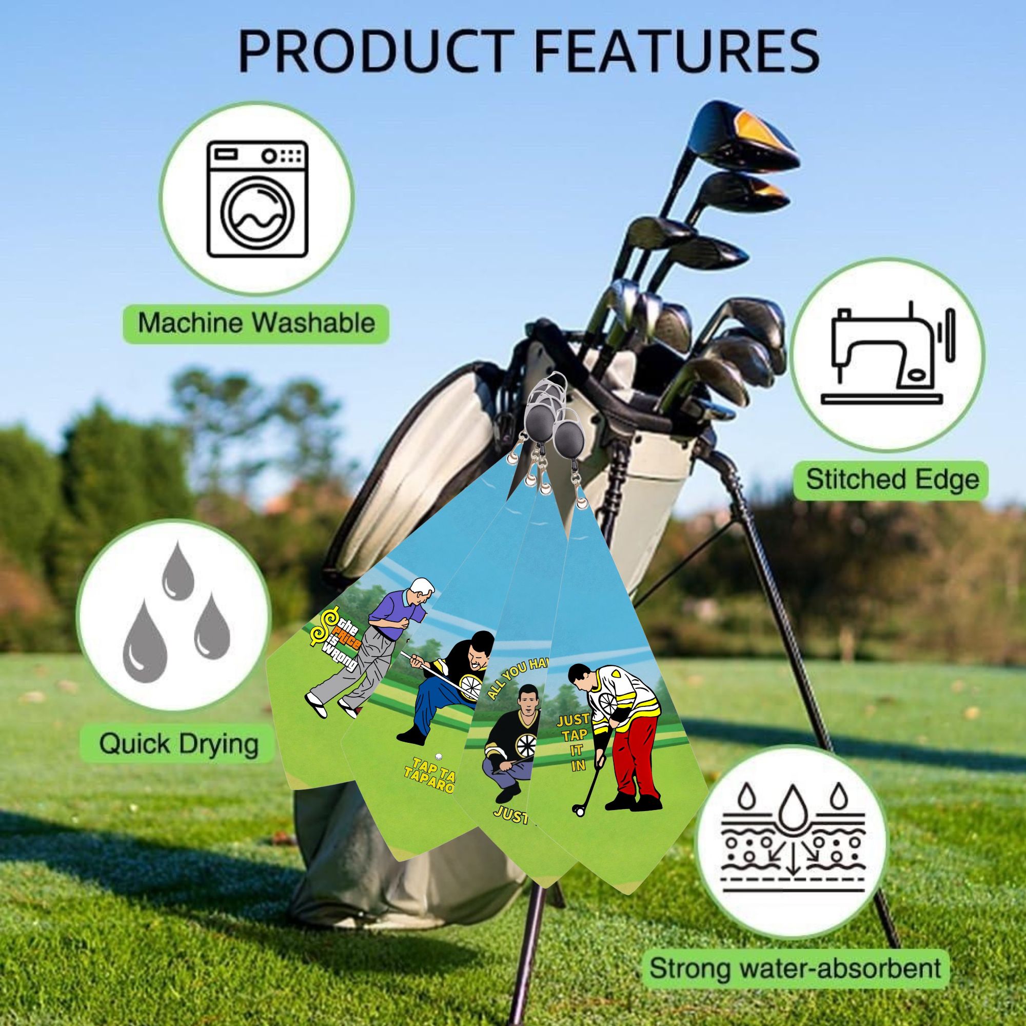 4 pcs New Style Premium Golf T - Golf Towel Waffle incelemesi ve fiyatı