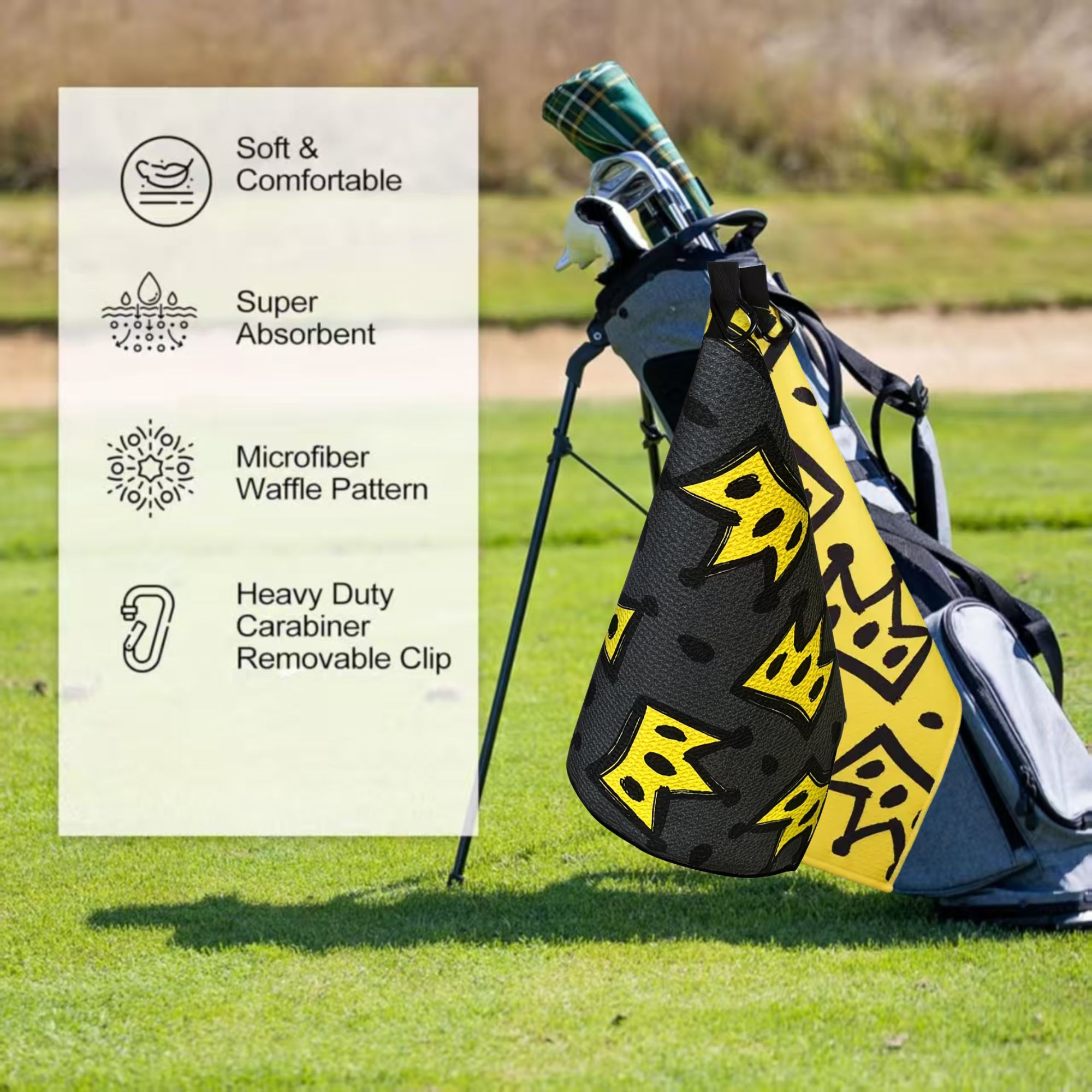 2pcs King Crown Large Golf Tow - Golf Towel Waffle incelemesi ve fiyatı