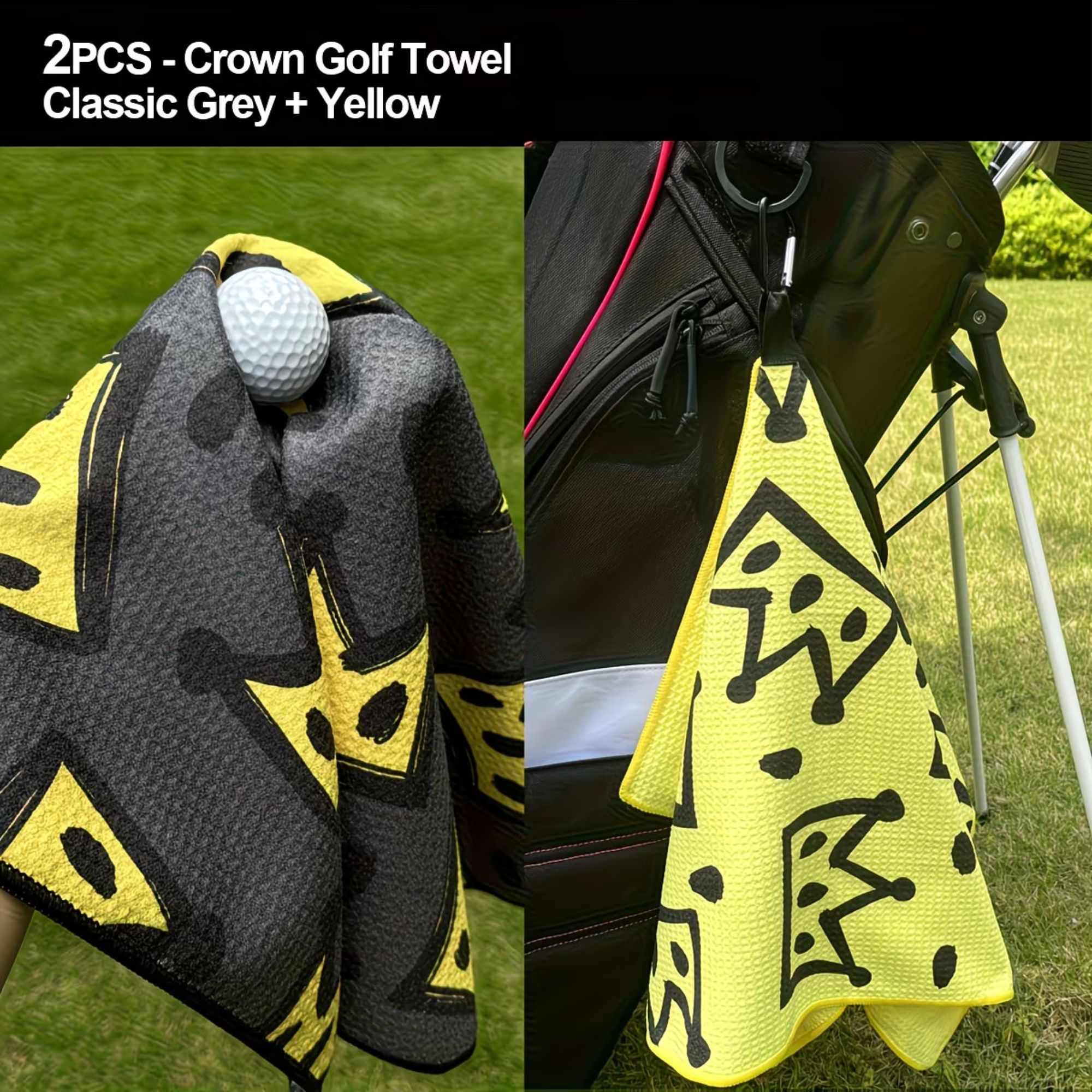 2pcs King Crown Large Golf Tow - Golf Towel Waffle incelemesi ve fiyatı